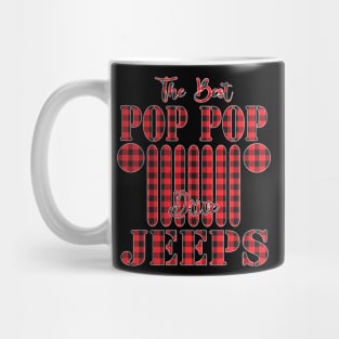 The Best Pop pop Drive Jeeps Red Plaid Jeep Matching Pajama Family Buffalo Jeeps Lover Mug